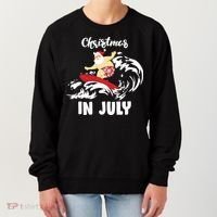 Santa Surfing Christmas In July Women's Sweatshirt thumb 0