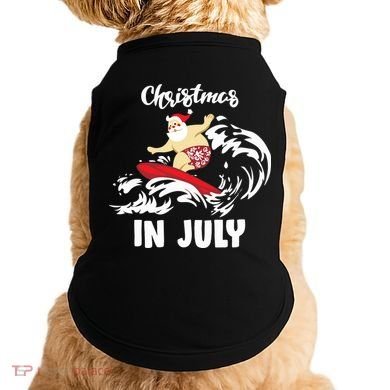 Santa Surfing Christmas In July Doggie Tank