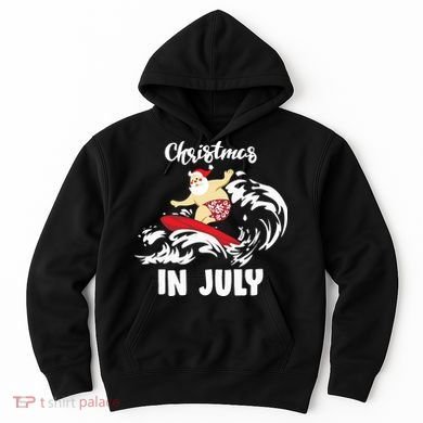 Santa Surfing Christmas In July Hoodie