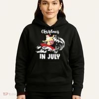 Santa Surfing Christmas In July Hoodie thumb 5