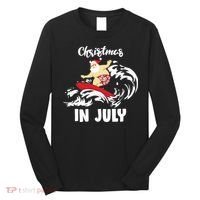 Santa Surfing Christmas In July Long Sleeve Shirt thumb 0