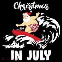 Santa Surfing Christmas In July Apron thumb 3