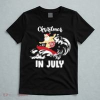 Santa Surfing Christmas In July T-Shirt thumb 5