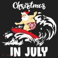 Santa Surfing Christmas In July Beanie thumb 2