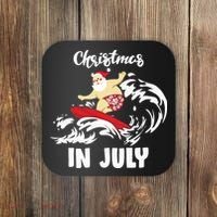 Santa Surfing Christmas In July Coaster thumb 0