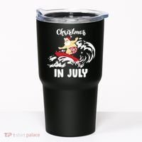 Santa Surfing Christmas In July Tumbler thumb 0