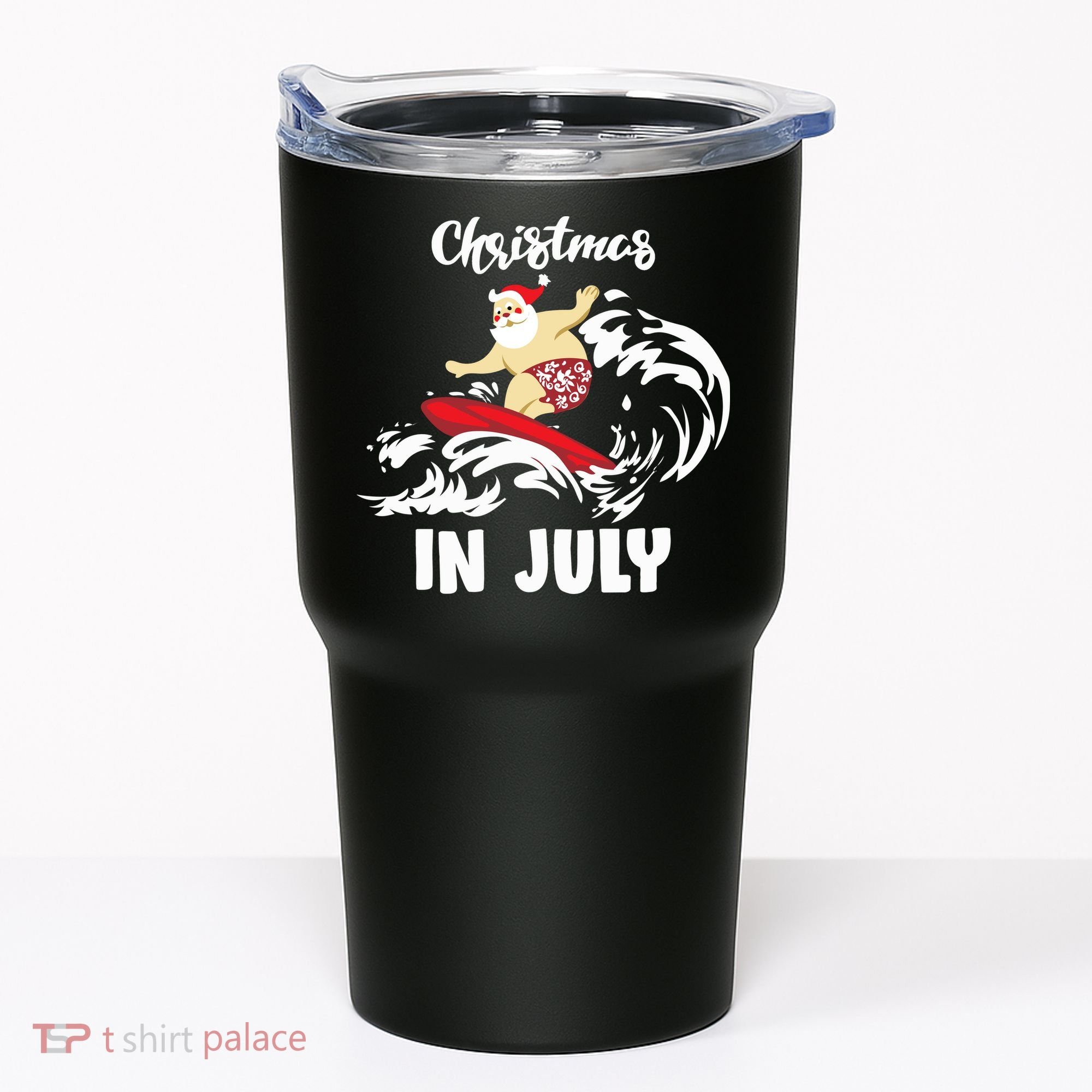 Santa Surfing Christmas In July Tumbler