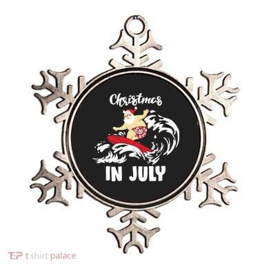 Santa Surfing Christmas In July Ornament