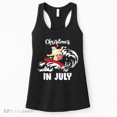 Santa Surfing Christmas In July Women's Tank Top
