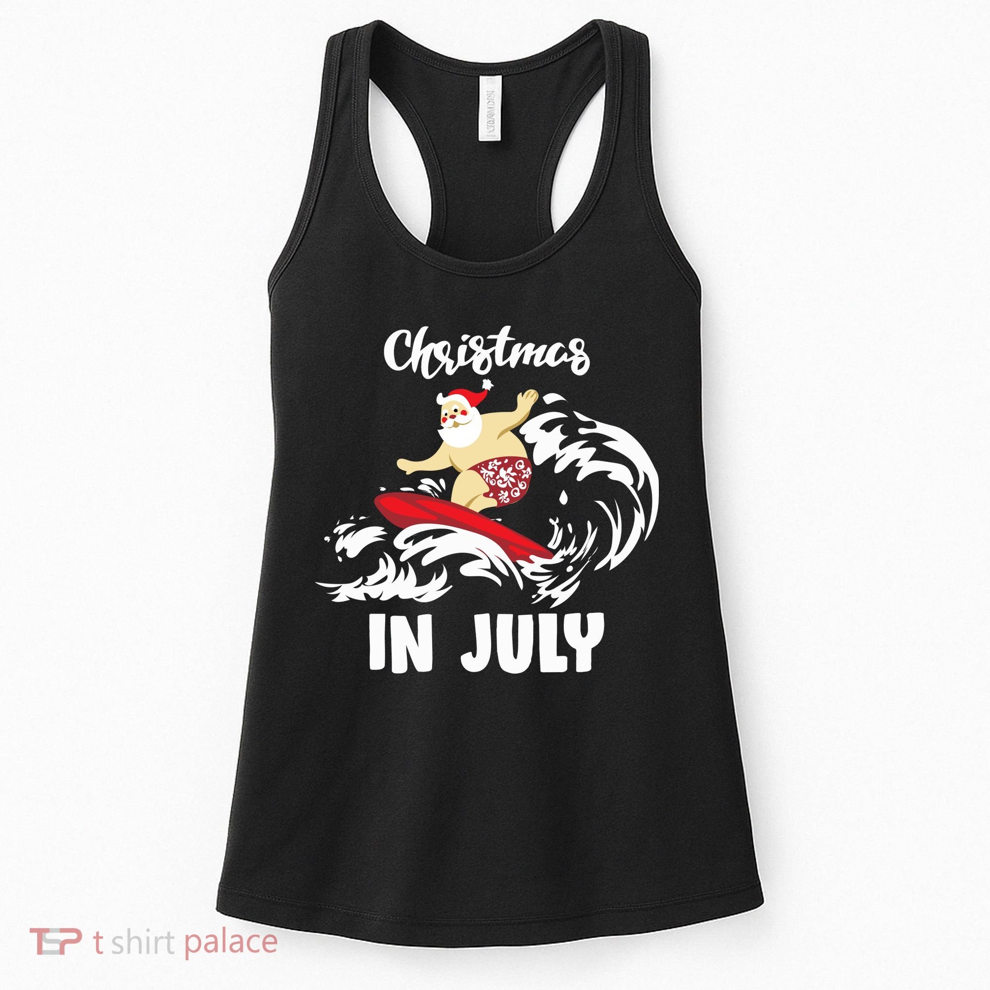 Santa Surfing Christmas In July Women's Tank Top