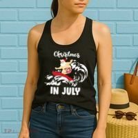Santa Surfing Christmas In July Women's Tank Top thumb 2