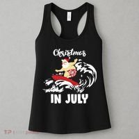 Santa Surfing Christmas In July Women's Tank Top thumb 3