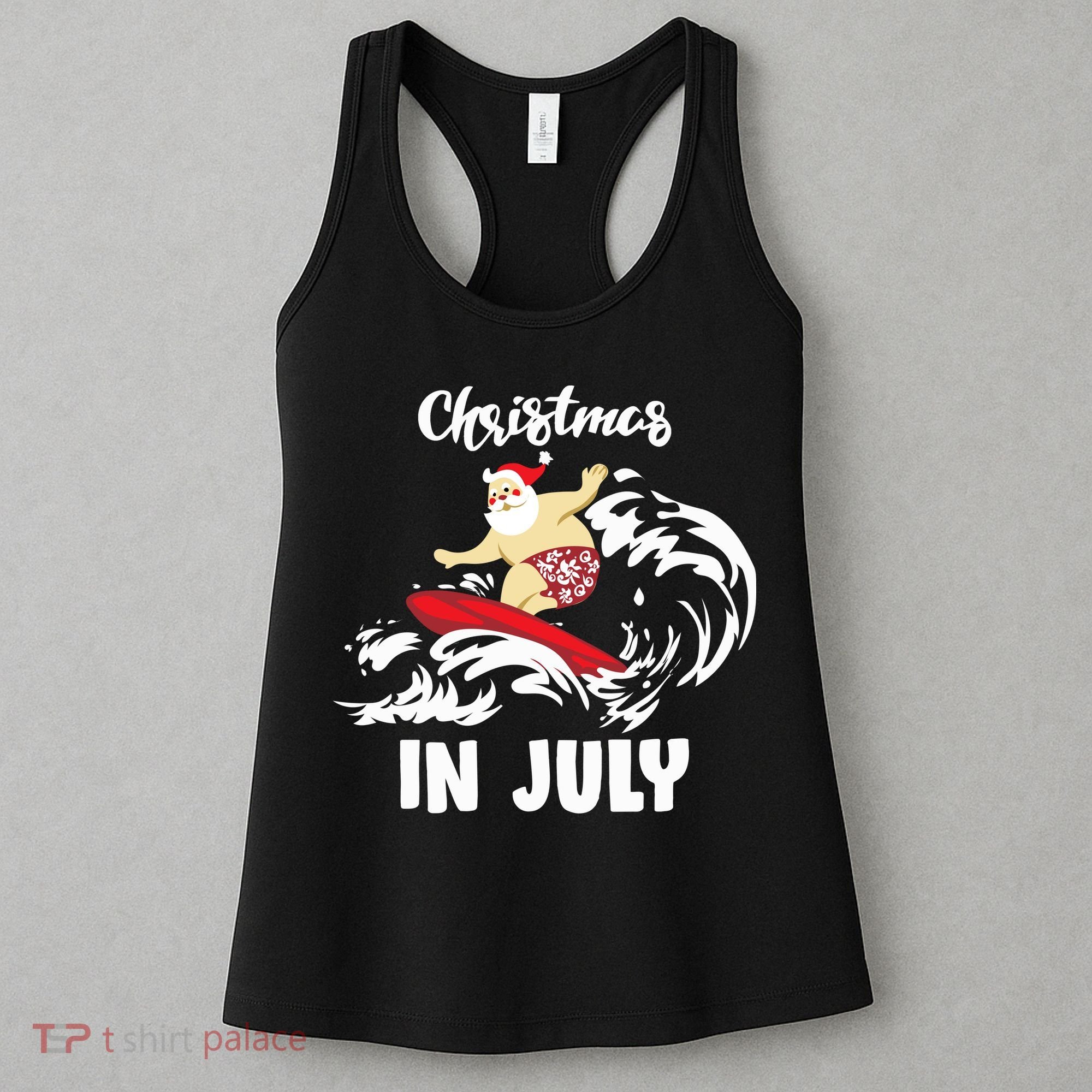 Santa Surfing Christmas In July Women's Tank Top