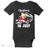Santa Surfing Christmas In July Baby Bodysuit thumb 0