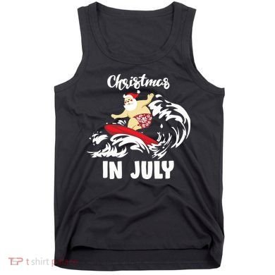 Santa Surfing Christmas In July Tank Top