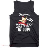 Santa Surfing Christmas In July Tank Top thumb 0