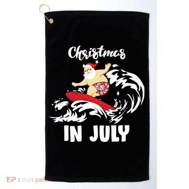 Santa Surfing Christmas In July Golf Towel