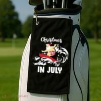 Santa Surfing Christmas In July Golf Towel thumb 2