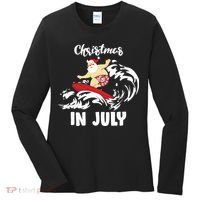 Santa Surfing Christmas In July Women's Long Sleeve Shirt thumb 0