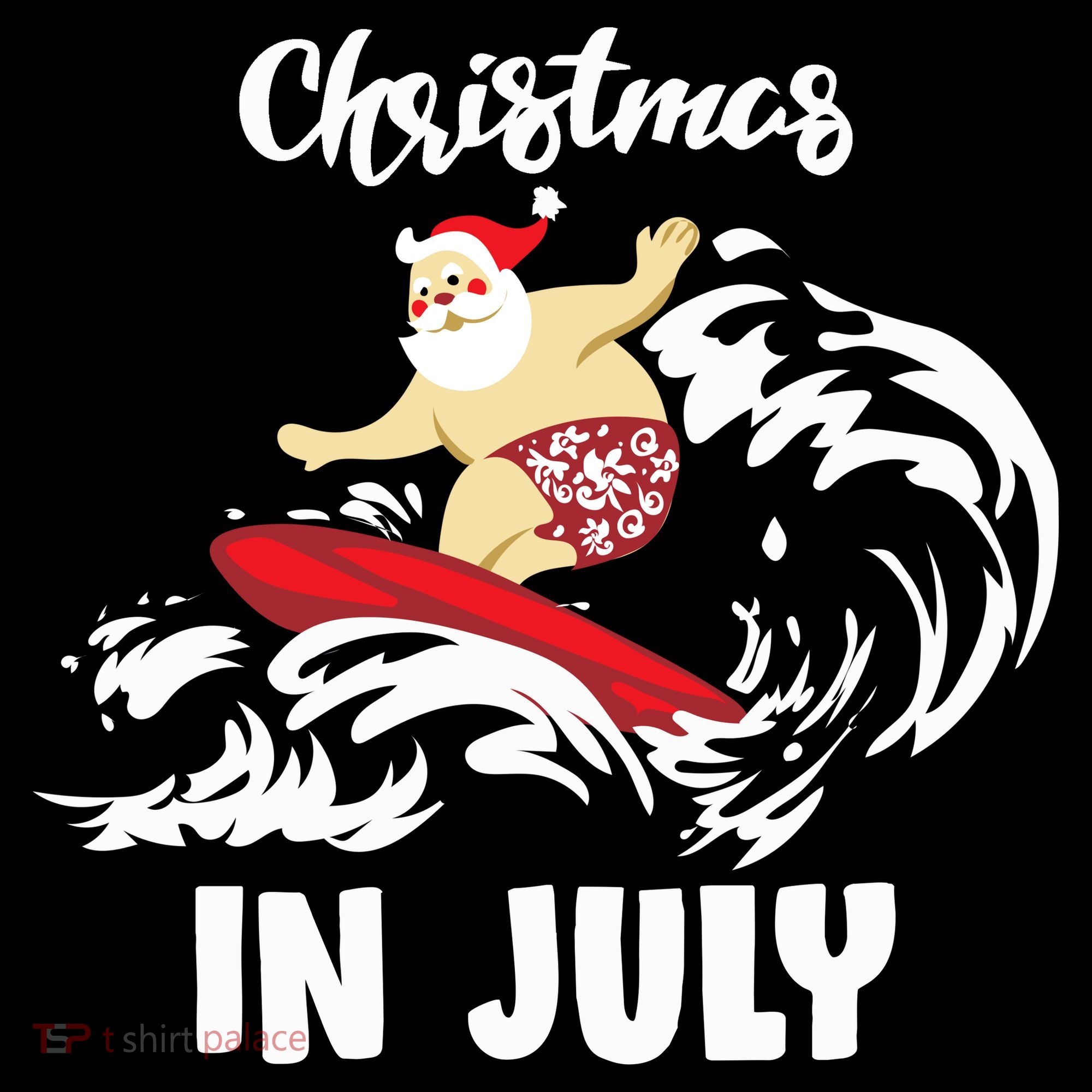 Santa Surfing Christmas In July Women's T-Shirt