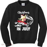 Santa Surfing Christmas In July Kids Sweatshirt thumb 0