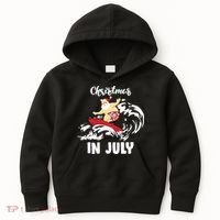 Santa Surfing Christmas In July Kids Hoodie thumb 0