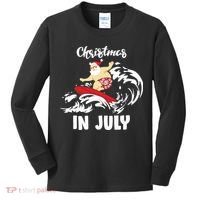 Santa Surfing Christmas In July Kids Long Sleeve Shirt thumb 0