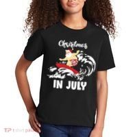 Santa Surfing Christmas In July Kids T-Shirt thumb 2