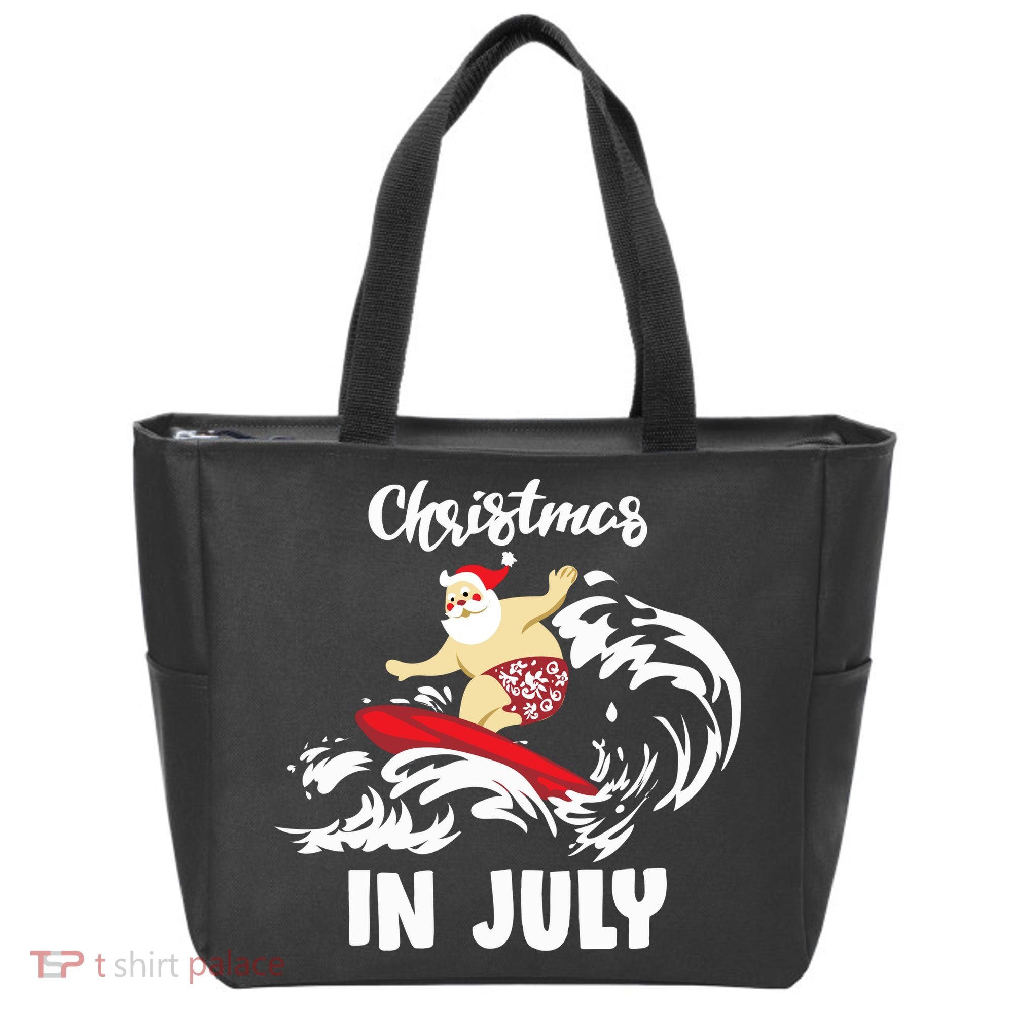 Santa Surfing Christmas In July Tote Bag