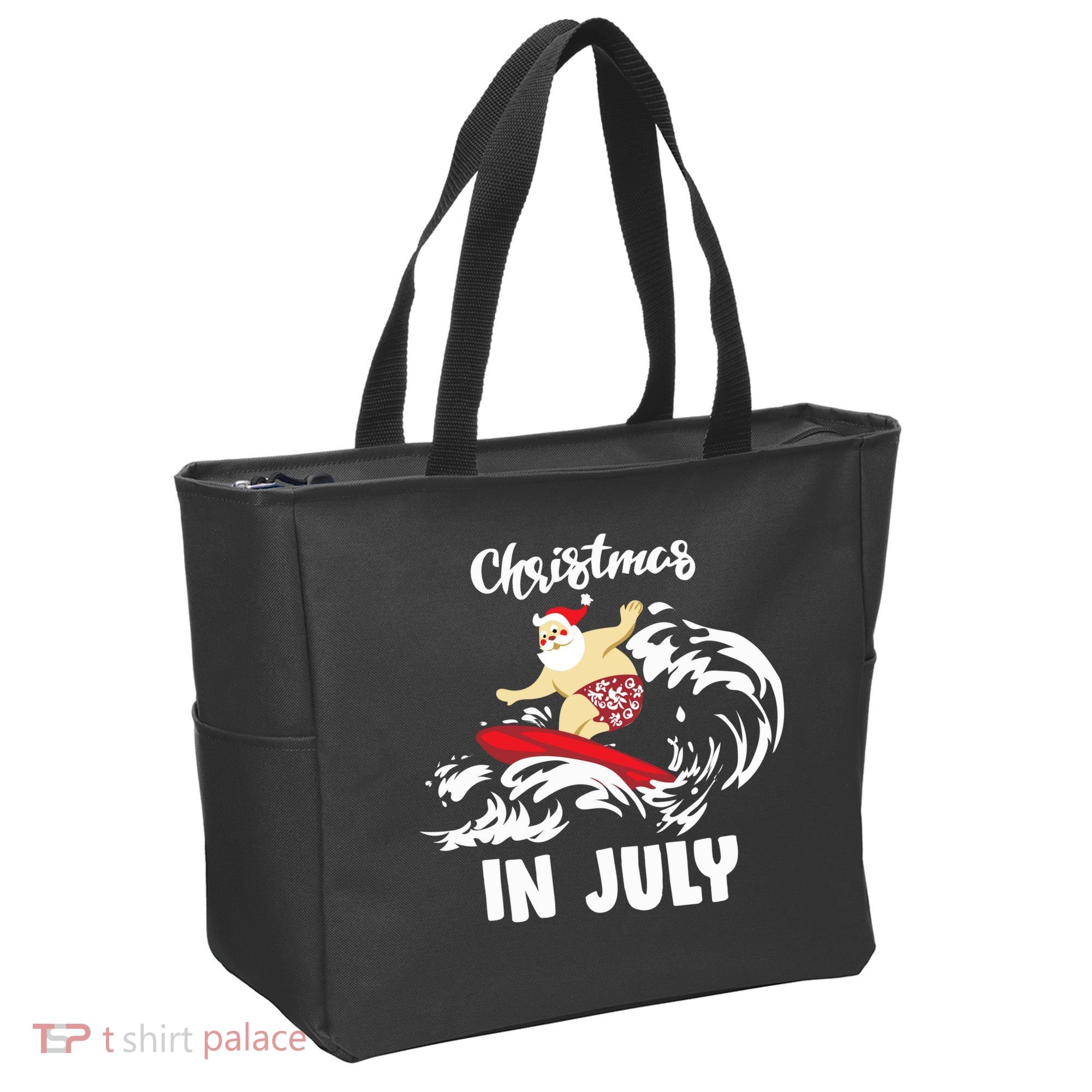 Santa Surfing Christmas In July Tote Bag