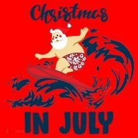 Santa Surfing Christmas In July Santa Hat thumb 1