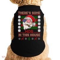 Santa There's Some Hos In This House Flag Ugly Christmas Sweater Doggie Tank thumb 0
