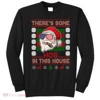 Santa There's Some Hos In This House Flag Ugly Christmas Sweater Sweatshirt thumb 0