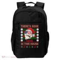 Santa There's Some Hos In This House Flag Ugly Christmas Sweater Backpack thumb 0