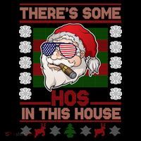 Santa There's Some Hos In This House Flag Ugly Christmas Sweater Coffee Mug thumb 5