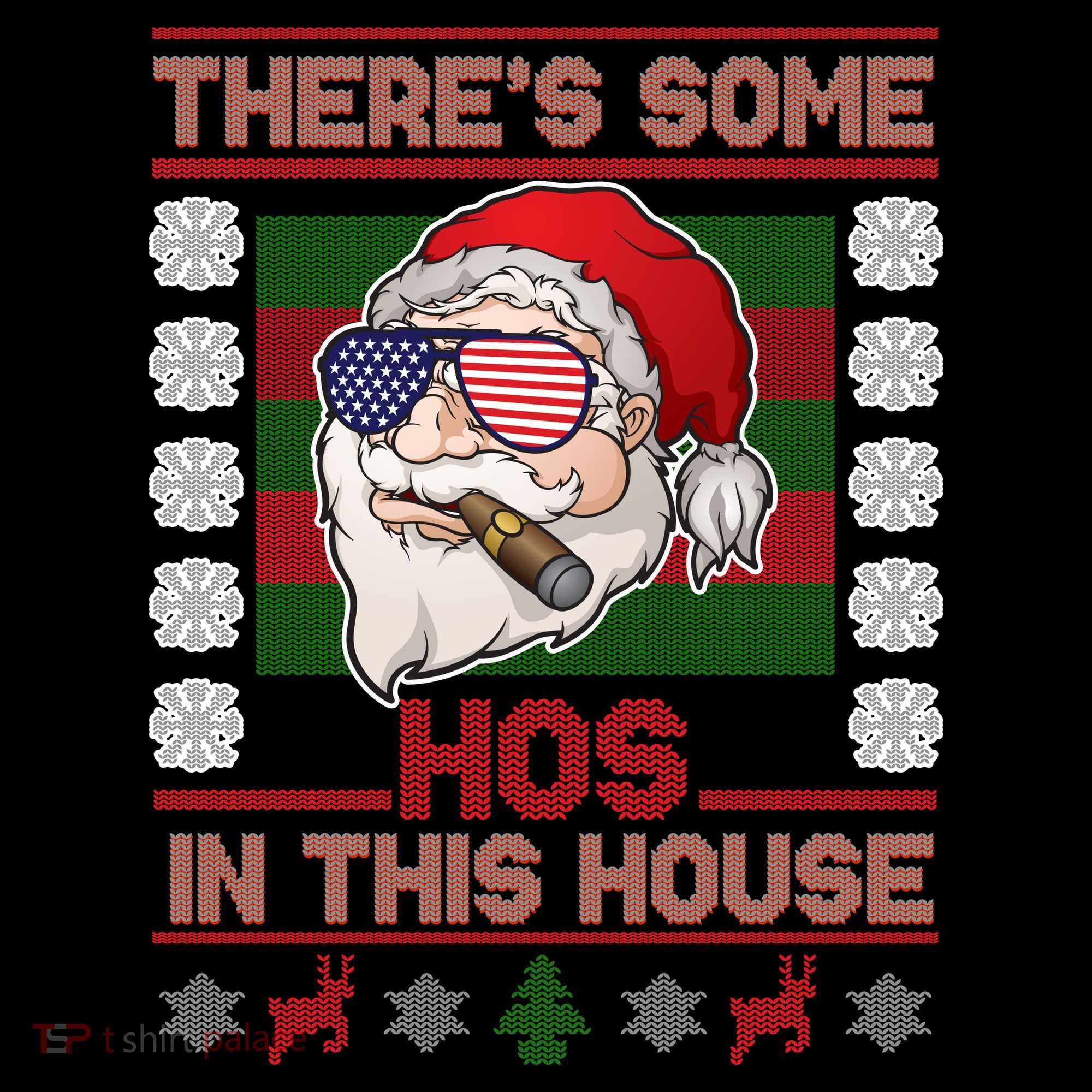 Santa There's Some Hos In This House Flag Ugly Christmas Sweater Coffee Mug