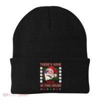 Santa There's Some Hos In This House Flag Ugly Christmas Sweater Beanie thumb 0