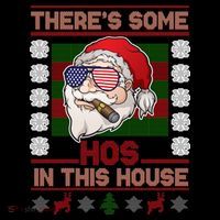 Santa There's Some Hos In This House Flag Ugly Christmas Sweater Women's Hoodie thumb 2