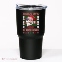 Santa There's Some Hos In This House Flag Ugly Christmas Sweater Tumbler thumb 0
