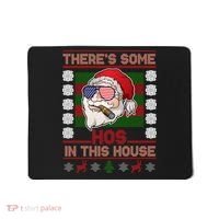 Santa There's Some Hos In This House Flag Ugly Christmas Sweater Mousepad thumb 0