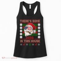Santa There's Some Hos In This House Flag Ugly Christmas Sweater Women's Tank Top thumb 0