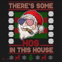 Santa There's Some Hos In This House Flag Ugly Christmas Sweater Women's Tank Top thumb 5