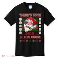 Santa There's Some Hos In This House Flag Ugly Christmas Sweater Kids T-Shirt thumb 0