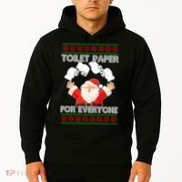 Santa Toilet Paper For Everyone Ugly Christmas Sweater Hoodie thumb 2