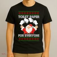 Santa Toilet Paper For Everyone Ugly Christmas Sweater T-Shirt thumb 3