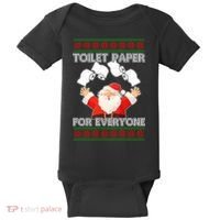 Santa Toilet Paper For Everyone Ugly Christmas Sweater Baby Bodysuit thumb 0