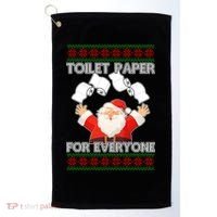 Santa Toilet Paper For Everyone Ugly Christmas Sweater Golf Towel thumb 0