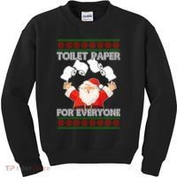 Santa Toilet Paper For Everyone Ugly Christmas Sweater Kids Sweatshirt thumb 0