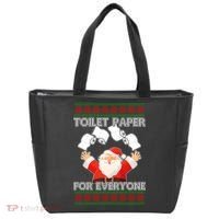 Santa Toilet Paper For Everyone Ugly Christmas Sweater Tote Bag thumb 0