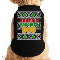 Santa's Favorite Dad Ugly Sweater Doggie Tank thumb 0